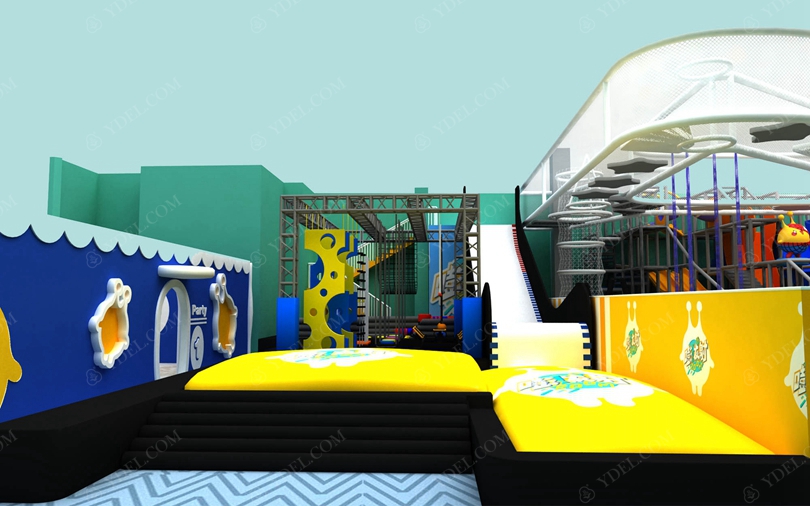 室內兒童淘氣堡樂園滑梯區(qū)域